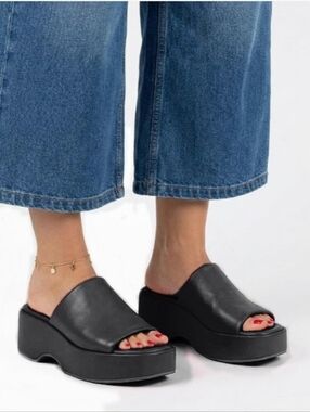 A New Day Black Platform Slides
